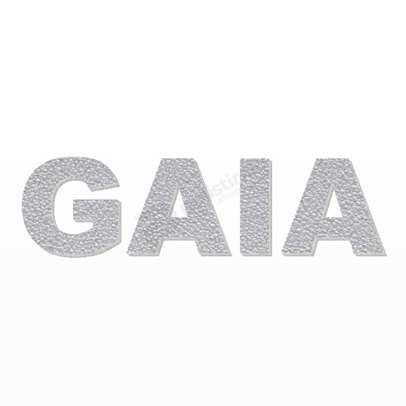 GAIA nome in polistirolo - Arial - Argento - Senza base