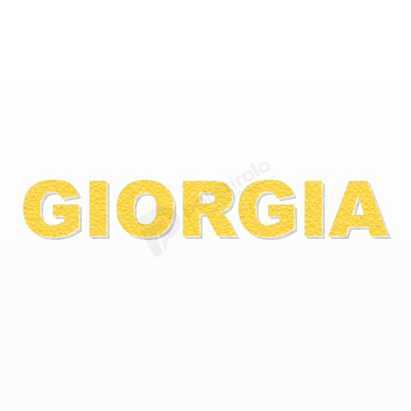 GIORGIA nome in polistirolo - Arial - Giallo - Senza base