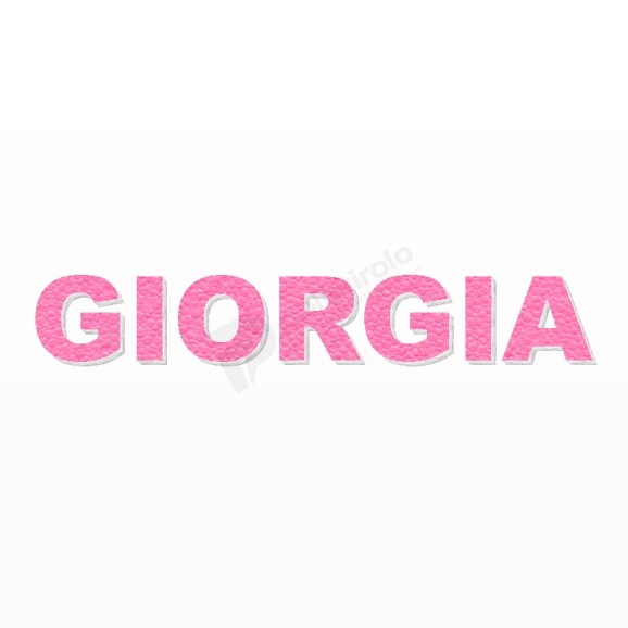 GIORGIA nome in polistirolo - Arial - Rosa - Senza base