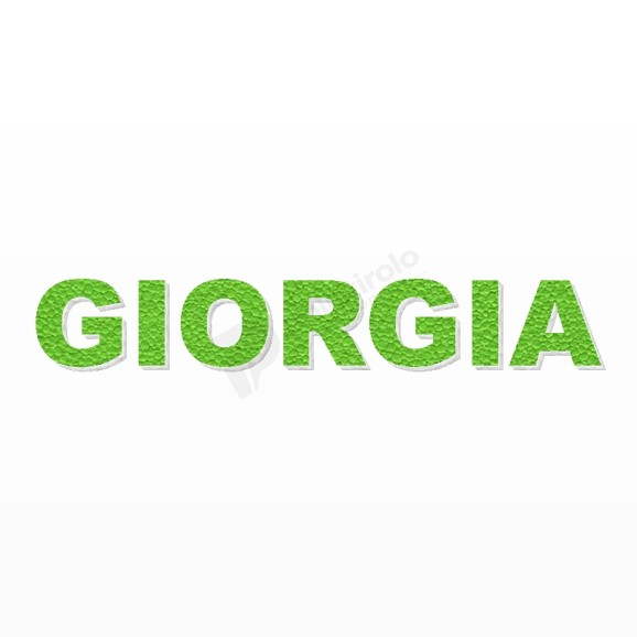 GIORGIA nome in polistirolo - Arial - Verde - Senza base