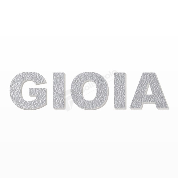 GIOIA nome in polistirolo - Arial - Argento - Senza base