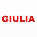 GIULIA nome in polistirolo - Arial - Rosso - Senza base