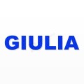 GIULIA nome in polistirolo - Arial - Blu - Senza base