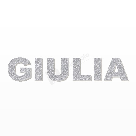 GIULIA nome in polistirolo - Arial - Argento - Senza base