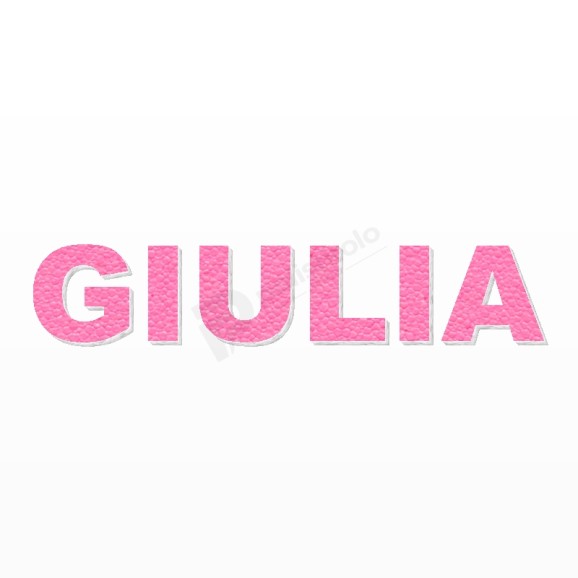 GIULIA nome in polistirolo - Arial - Rosa - Senza base