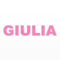 GIULIA nome in polistirolo - Arial - Rosa - Senza base
