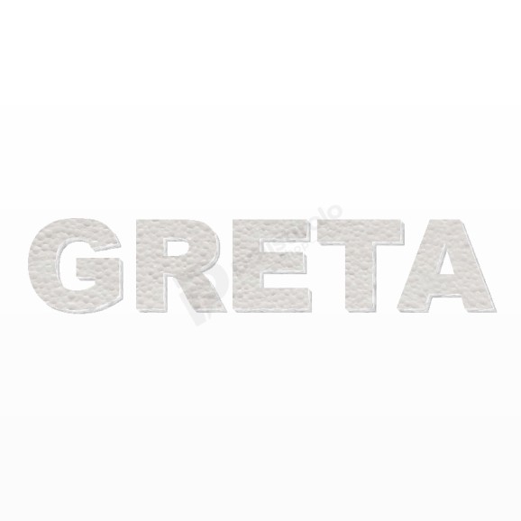 GRETA nome in polistirolo - Arial - Bianco - Senza base