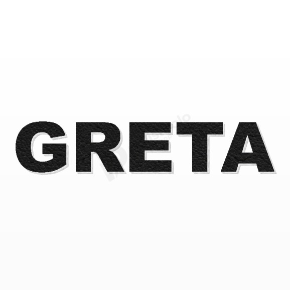 GRETA nome in polistirolo - Arial - Nero - Senza base