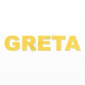 GRETA nome in polistirolo - Arial - Giallo - Senza base