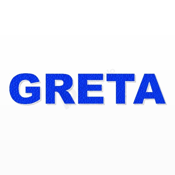 GRETA nome in polistirolo - Arial - Blu - Senza base