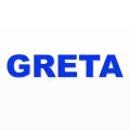 GRETA nome in polistirolo - Arial - Blu - Senza base