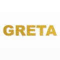 GRETA nome in polistirolo - Arial - Oro - Senza base