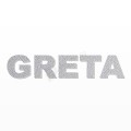 GRETA nome in polistirolo - Arial - Argento - Senza base