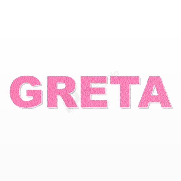 GRETA nome in polistirolo - Arial - Rosa - Senza base
