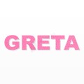 GRETA nome in polistirolo - Arial - Rosa - Senza base