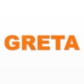 GRETA nome in polistirolo - Arial - Arancione - Senza base