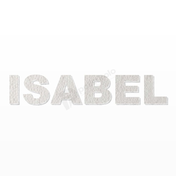 ISABEL nome in polistirolo - Arial - Bianco - Senza base