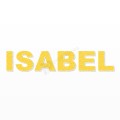 ISABEL nome in polistirolo - Arial - Giallo - Senza base