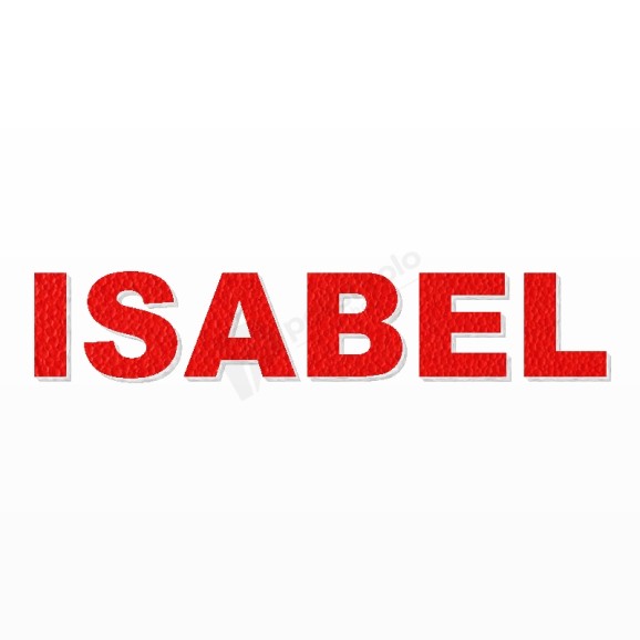 ISABEL nome in polistirolo - Arial - Rosso - Senza base