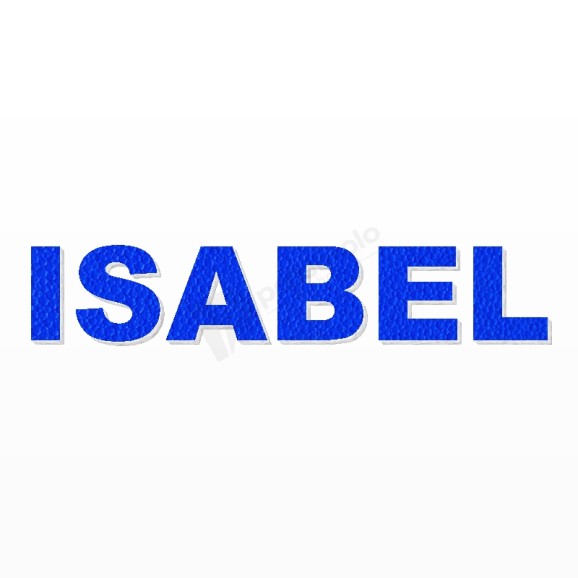 ISABEL nome in polistirolo - Arial - Blu - Senza base