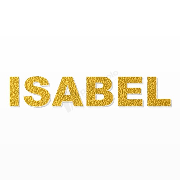 ISABEL nome in polistirolo - Arial - Oro - Senza base