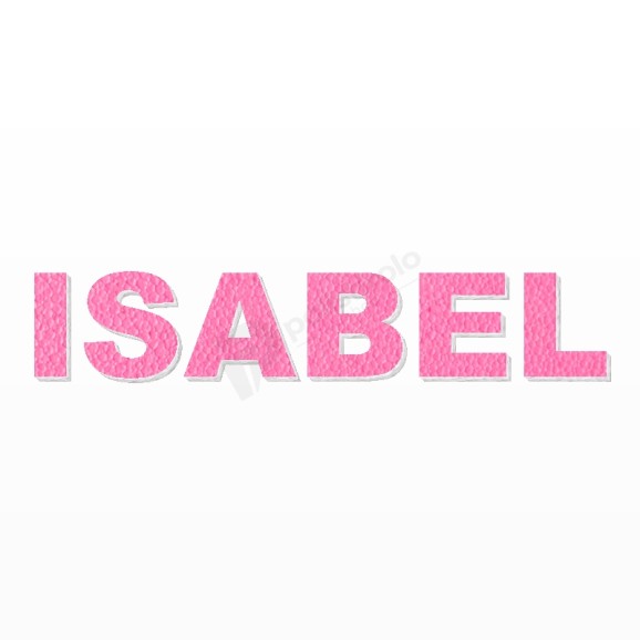 ISABEL nome in polistirolo - Arial - Rosa - Senza base