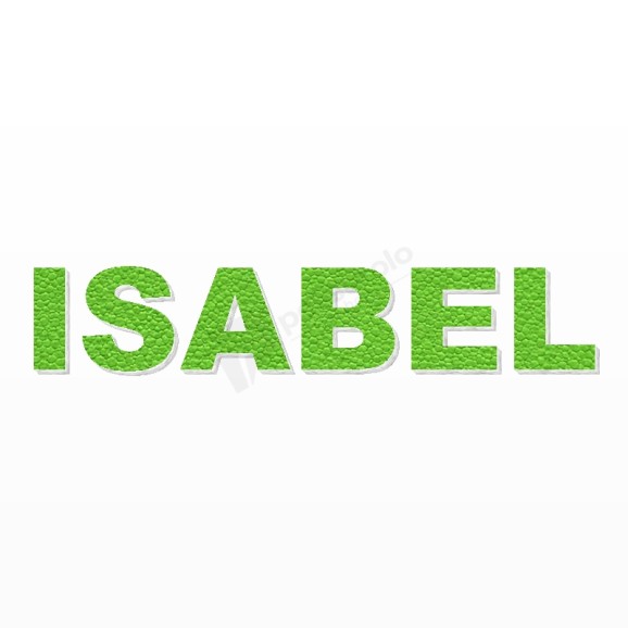 ISABEL nome in polistirolo - Arial - Verde - Senza base
