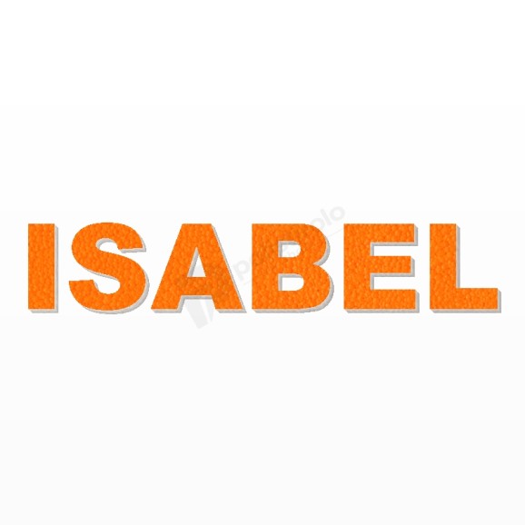 ISABEL nome in polistirolo - Arial - Arancione - Senza base