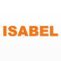 ISABEL nome in polistirolo - Arial - Arancione - Senza base