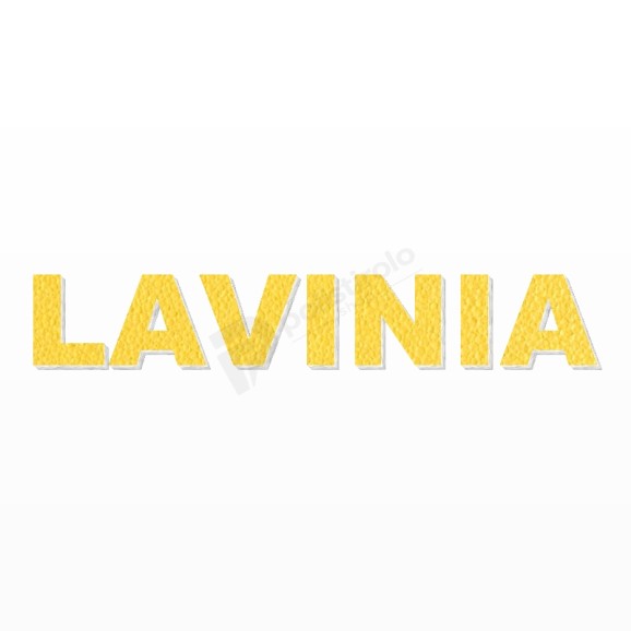 LAVINIA nome in polistirolo - Arial - Giallo - Senza base