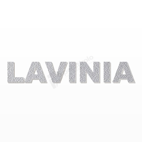 LAVINIA nome in polistirolo - Arial - Argento - Senza base