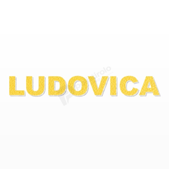LUDOVICA nome in polistirolo - Arial - Giallo - Senza base