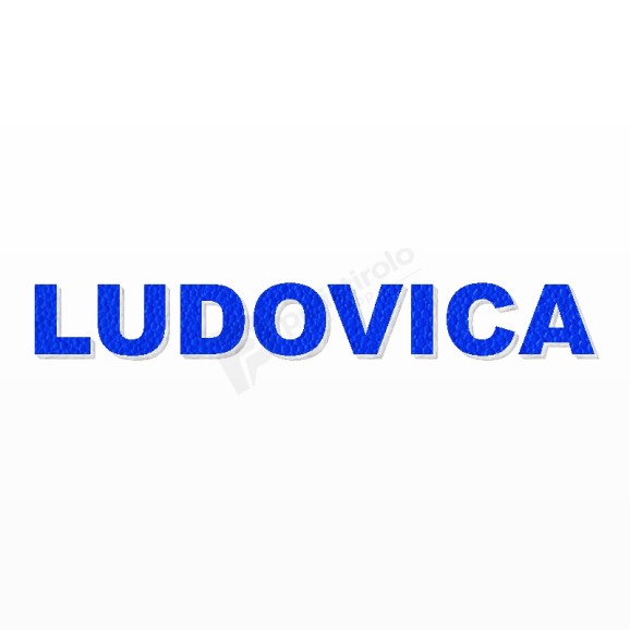 LUDOVICA nome in polistirolo - Arial - Blu - Senza base