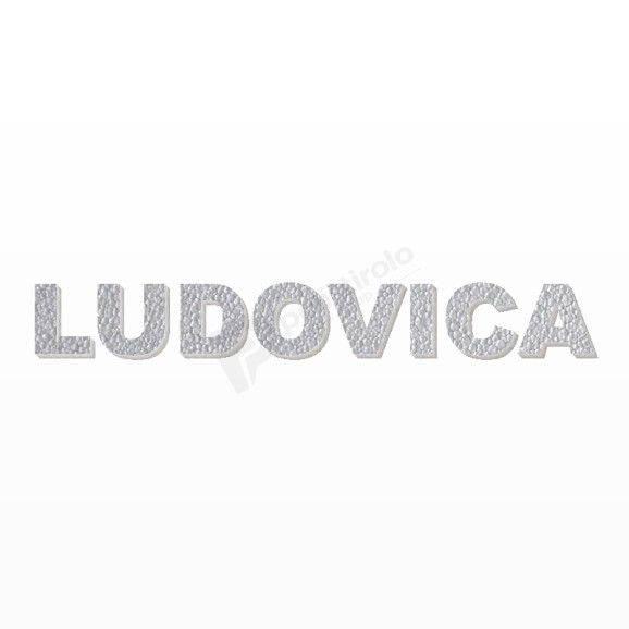 LUDOVICA nome in polistirolo - Arial - Argento - Senza base