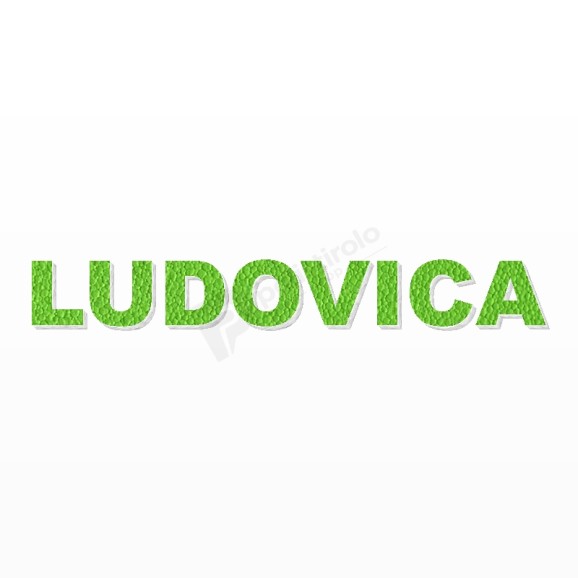 LUDOVICA nome in polistirolo - Arial - Verde - Senza base