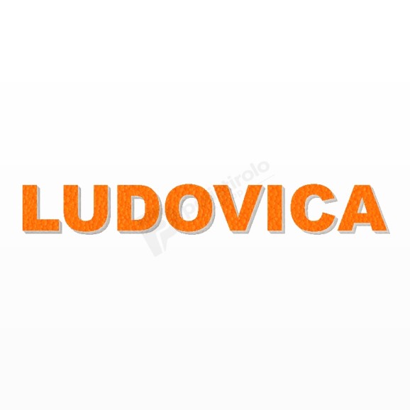 LUDOVICA nome in polistirolo - Arial - Arancione - Senza base