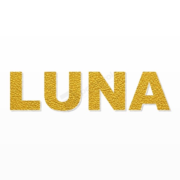 LUNA nome in polistirolo - Arial - Oro - Senza base