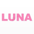 LUNA nome in polistirolo - Arial - Rosa - Senza base