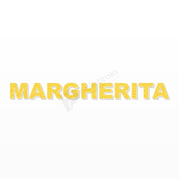 MARGHERITA nome in polistirolo - Arial - Giallo - Senza base