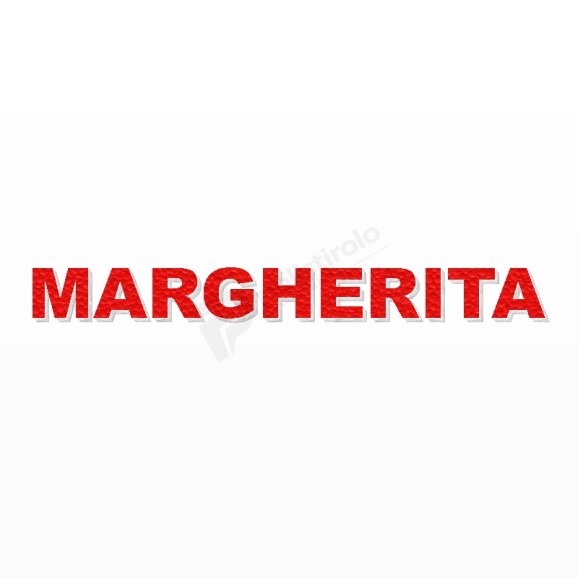 MARGHERITA nome in polistirolo - Arial - Rosso - Senza base