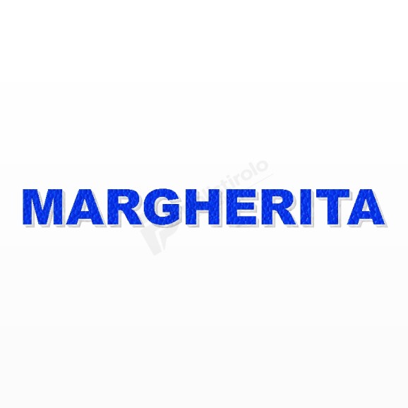MARGHERITA nome in polistirolo - Arial - Blu - Senza base