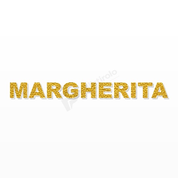 MARGHERITA nome in polistirolo - Arial - Oro - Senza base