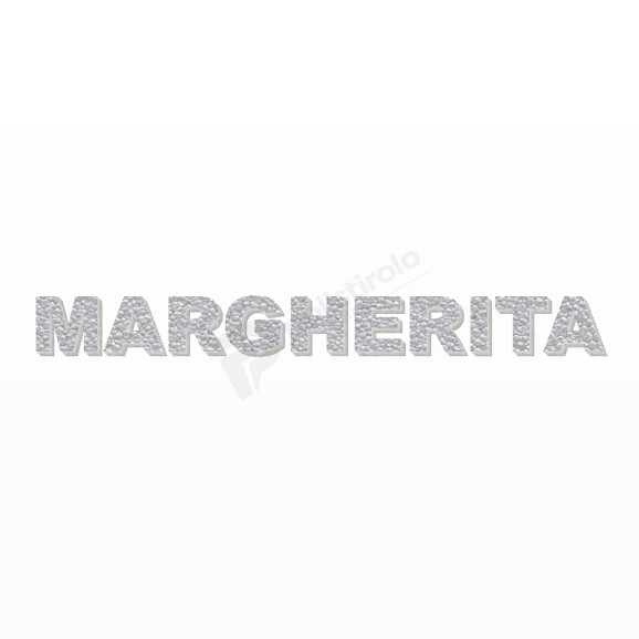 MARGHERITA nome in polistirolo - Arial - Argento - Senza base