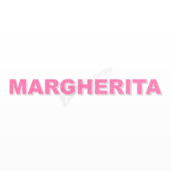 MARGHERITA nome in polistirolo - Arial - Rosa - Senza base