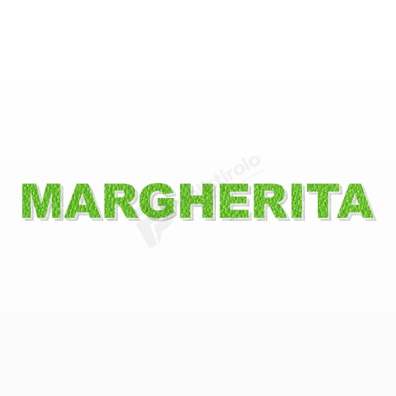 MARGHERITA nome in polistirolo - Arial - Verde - Senza base