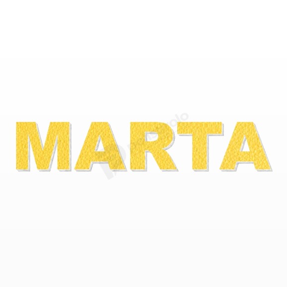 MARTA nome in polistirolo - Arial - Giallo - Senza base