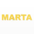 MARTA nome in polistirolo - Arial - Giallo - Senza base