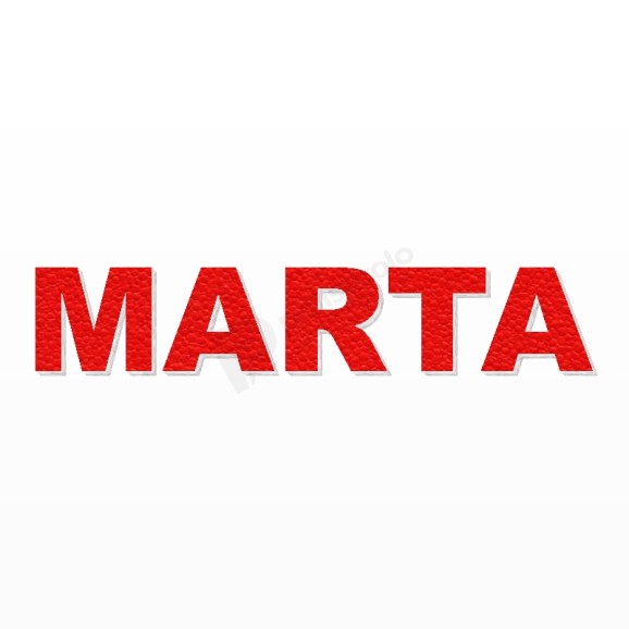 MARTA nome in polistirolo - Arial - Rosso - Senza base