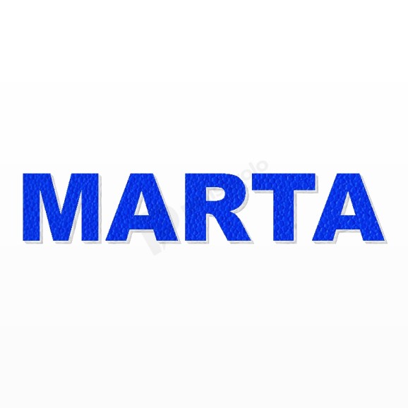 MARTA nome in polistirolo - Arial - Blu - Senza base
