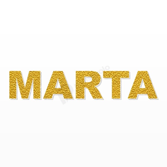MARTA nome in polistirolo - Arial - Oro - Senza base